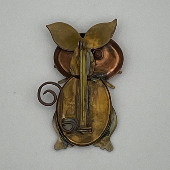 Cat 2"  Brooch Mixed Metals Rhinestones Eyes - Picture 2 of 8